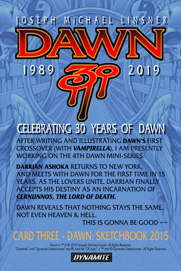 Dawn 30th Anniversary Autograph Card # 3 Of 6 Linsner Black Variant 